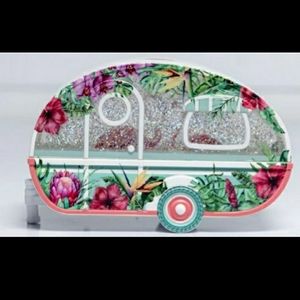 Flamingo Camper Lighted Glitter Globe